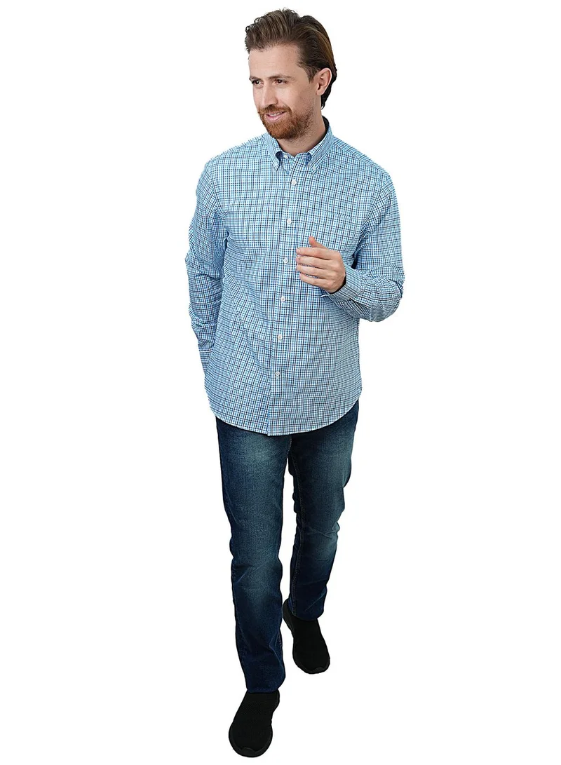 جيوردانو قميص أكسفورد قطني بأكمام طويلة مقاوم للتجعد للرجال